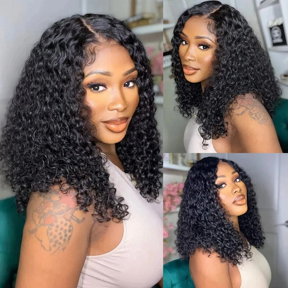 Closure Wave Curly Indian Original Human Real Hair Wig