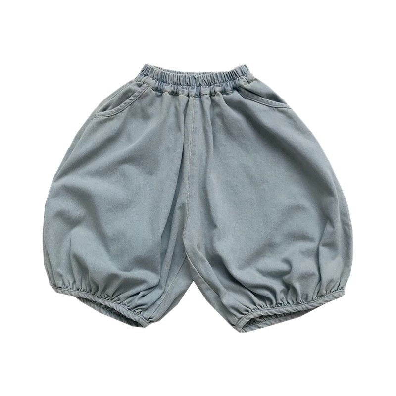 Children's Summer Retro Denim Korean Style Boy Wide Children's Pants