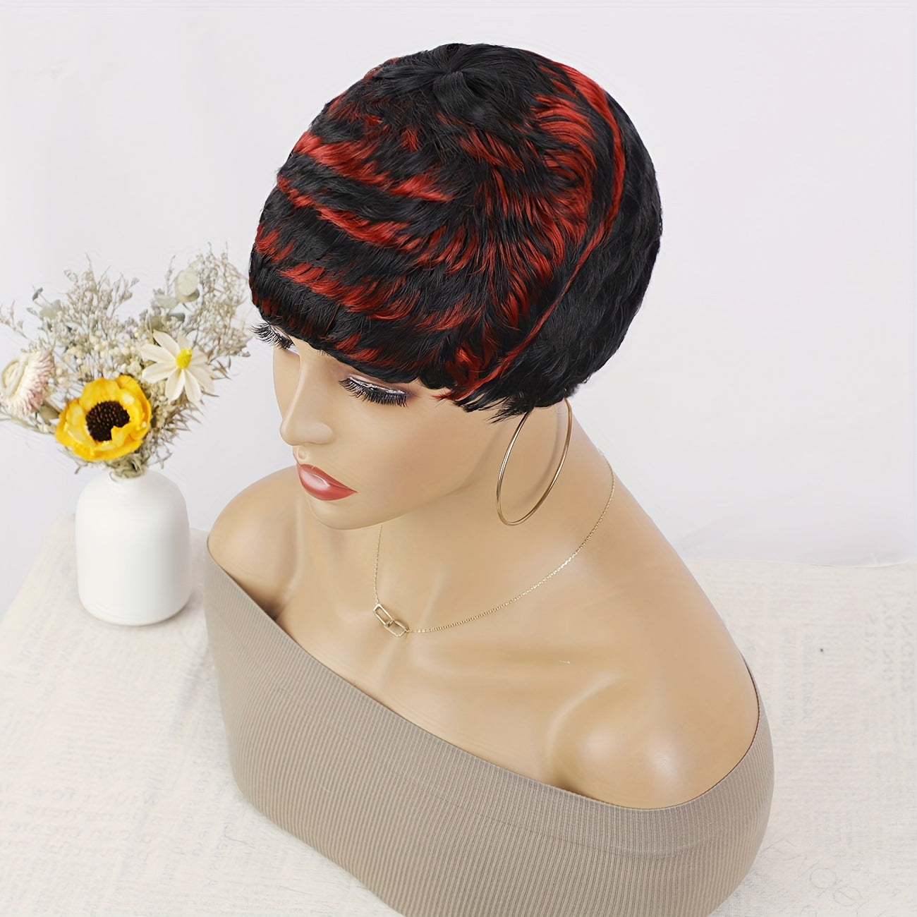 Creative Ultra African Mechanism Chemical Fiber Wig Short Straight Hair