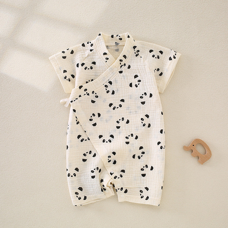 Jumpsuit Class Pure Cotton Summer Breathable Thin Crepe Cloth Rompers Jumpsuit, Climbing Suit