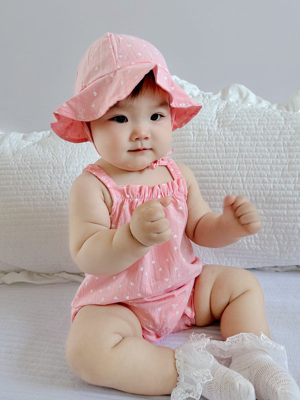 Summer Thin Sweet Floral Jumpsuit Pure Cotton Tied Romper Jumpsuit, Climbing Suit