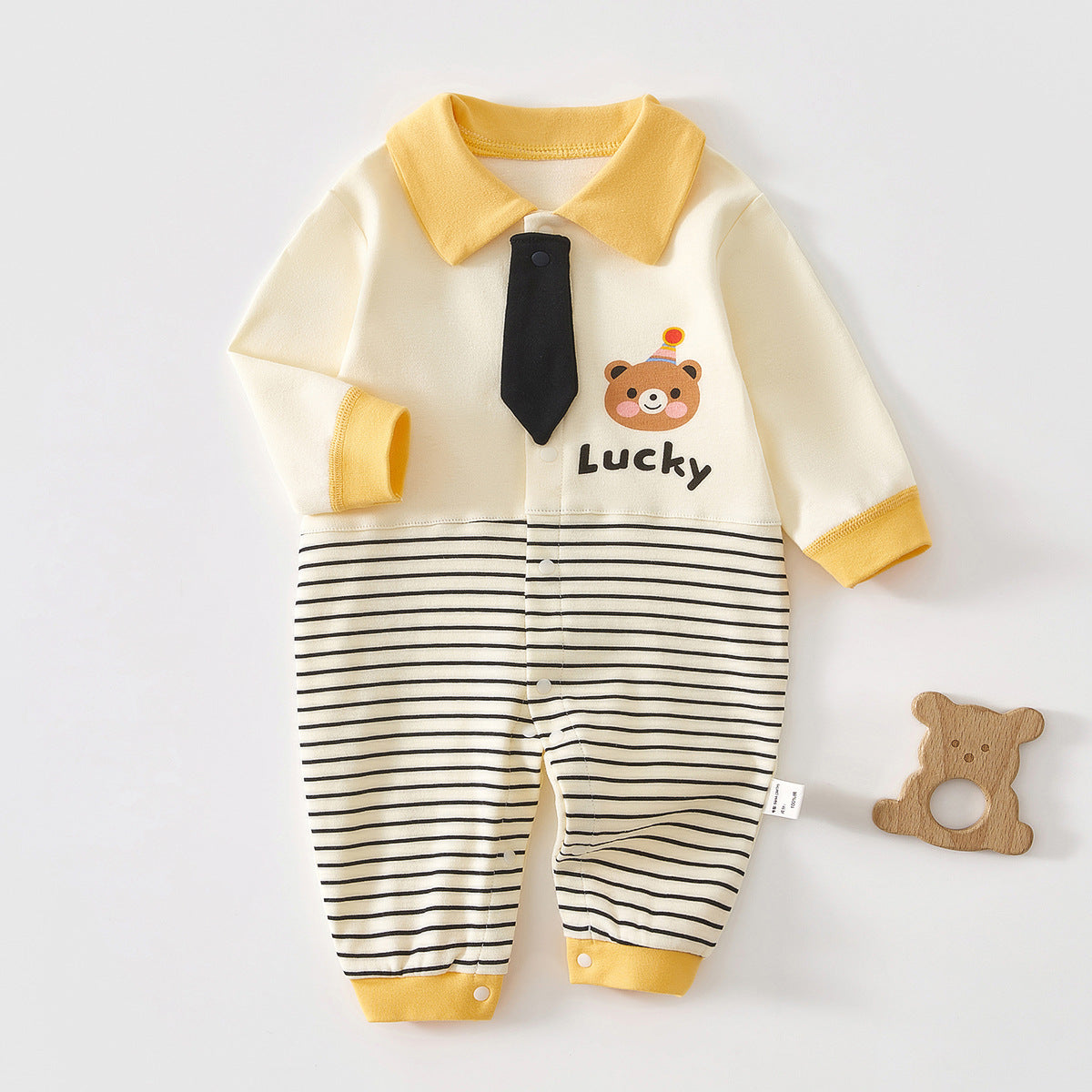 Women's & Men's Infant Long Sleeve One-piece Romper Clothes Born Pure Cotton Cartoon Jumpsuit, Climbing Suit