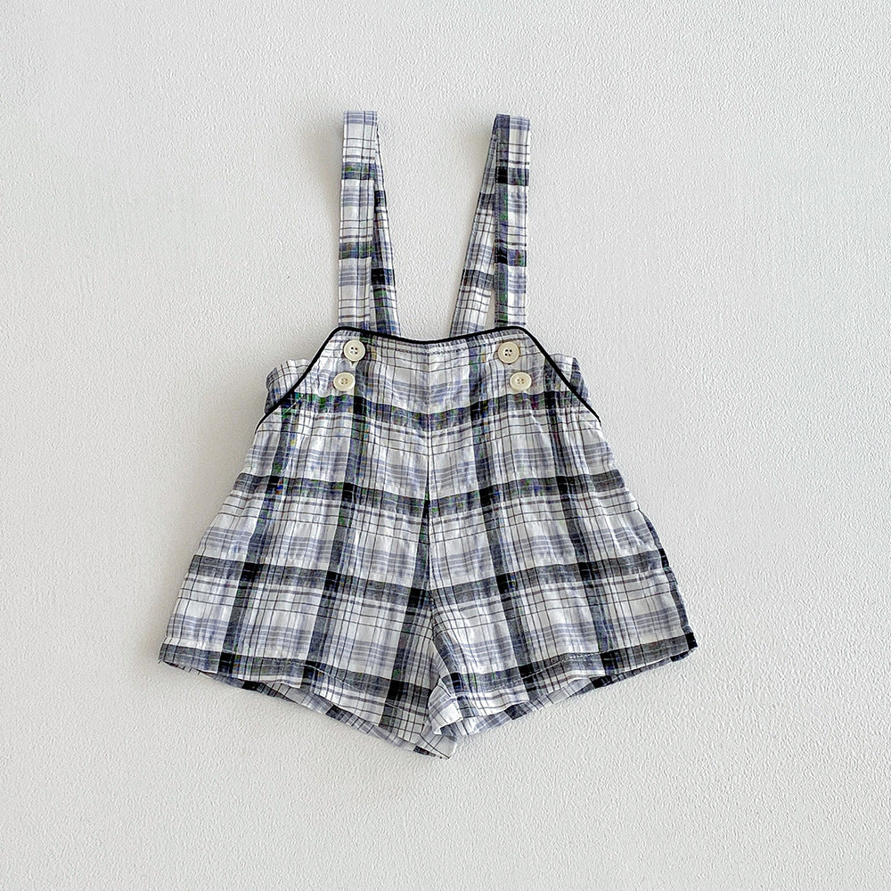 Children's Pants Spring Infant Corduroy Plaid Boys Jumpsuit, Climbing Suit