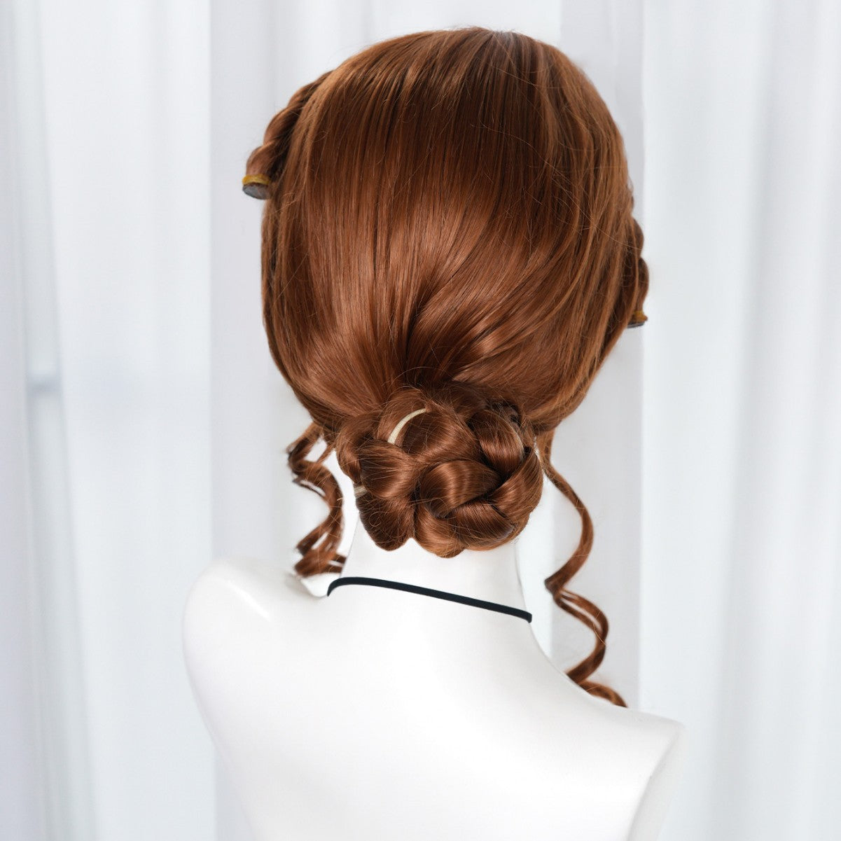 Frozen Anna Fluffy Braided Twist Braid Updo Low Cos Wig