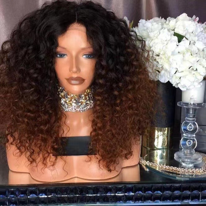 Women's Synthetic Wigs African Head Cover Curly Wig Long Curls