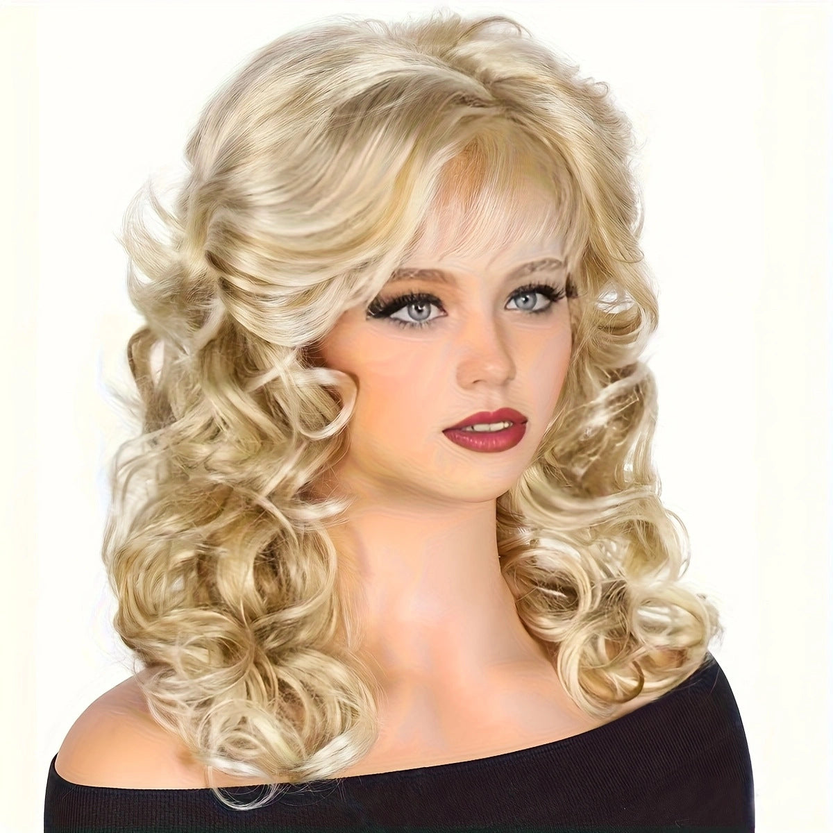 Women's Head Dyed Gradient Golden Chemical Fiber Wig Short Curly Hair