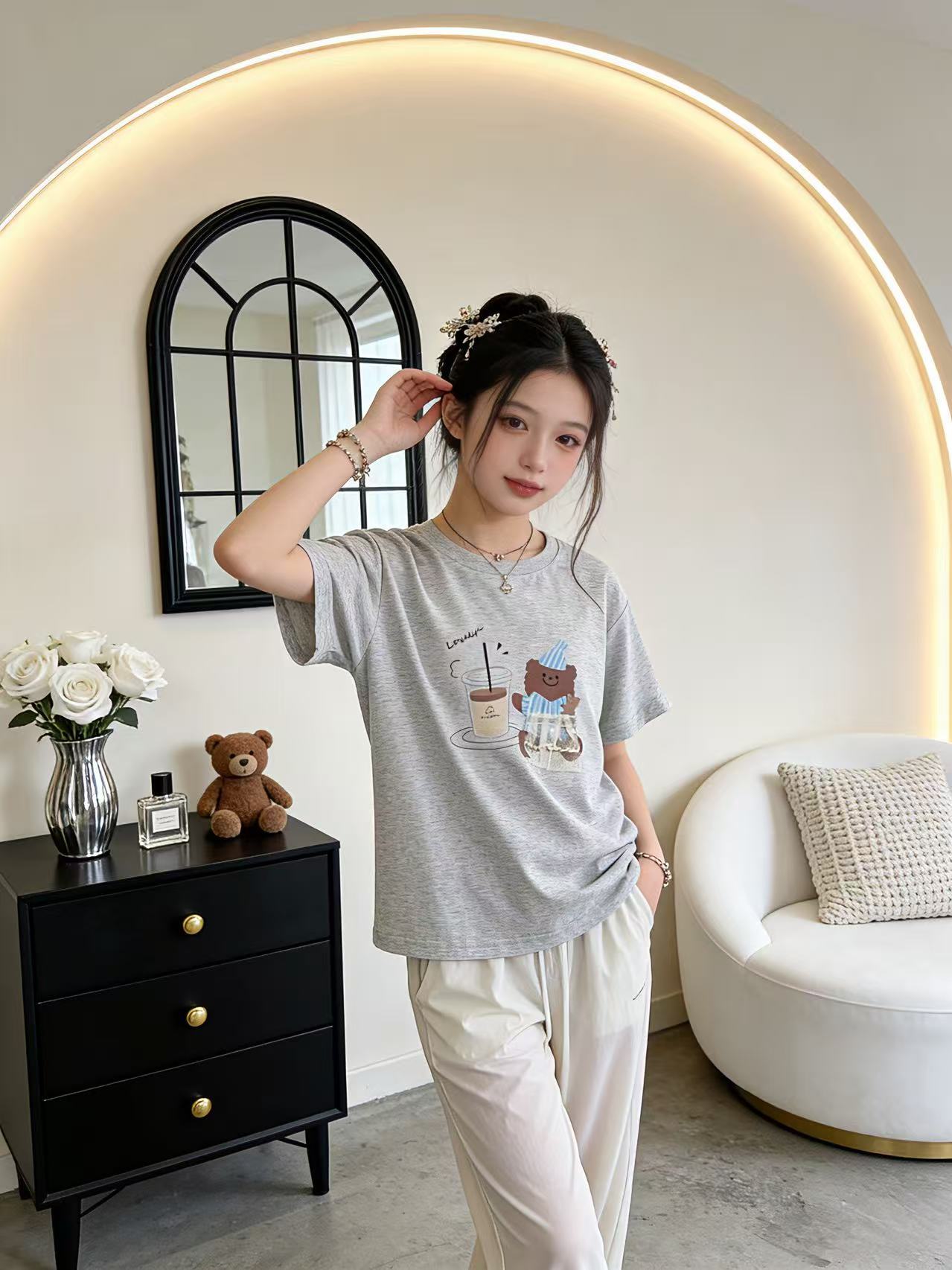 Children's Summer Short-sleeved Cartoon Round Neck Half Sleeve Children's T-shirt