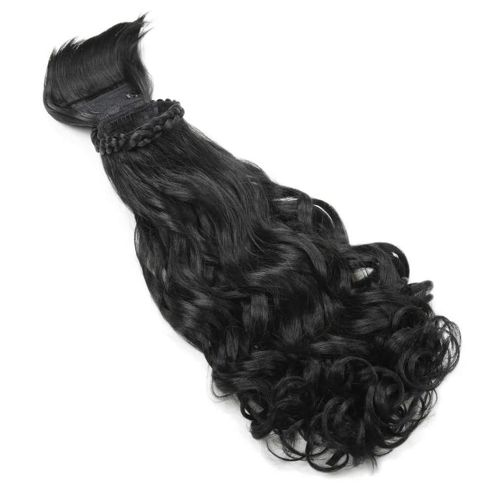 Fiber Long Curly Hair With Bangs Wig Ponytail
