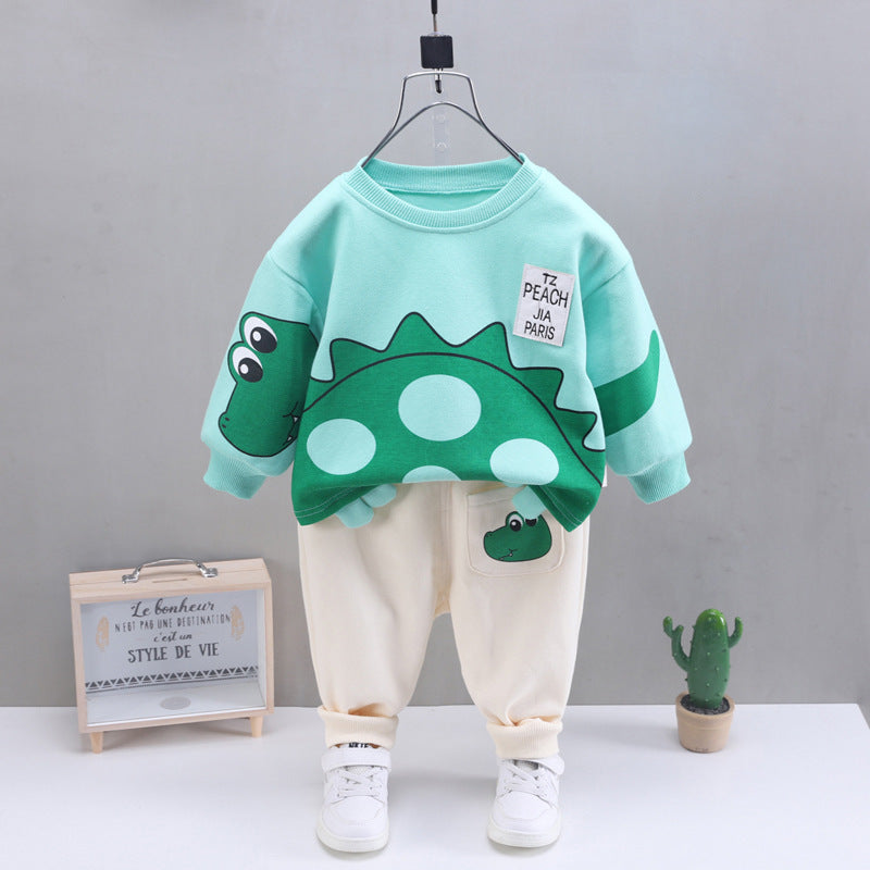 Children's Two-piece Cartoon Lapel Boys Autumn Clothing Children's Suit