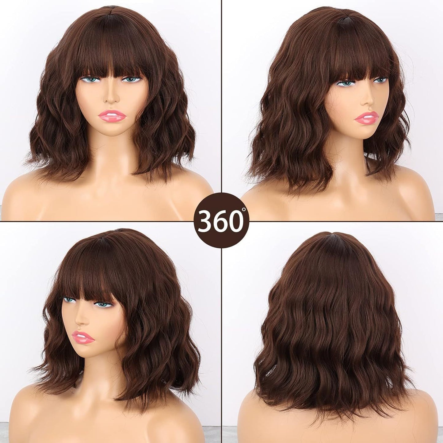 Women's Short Curly Hair Fluffy Waves Roll Wig Long Curls