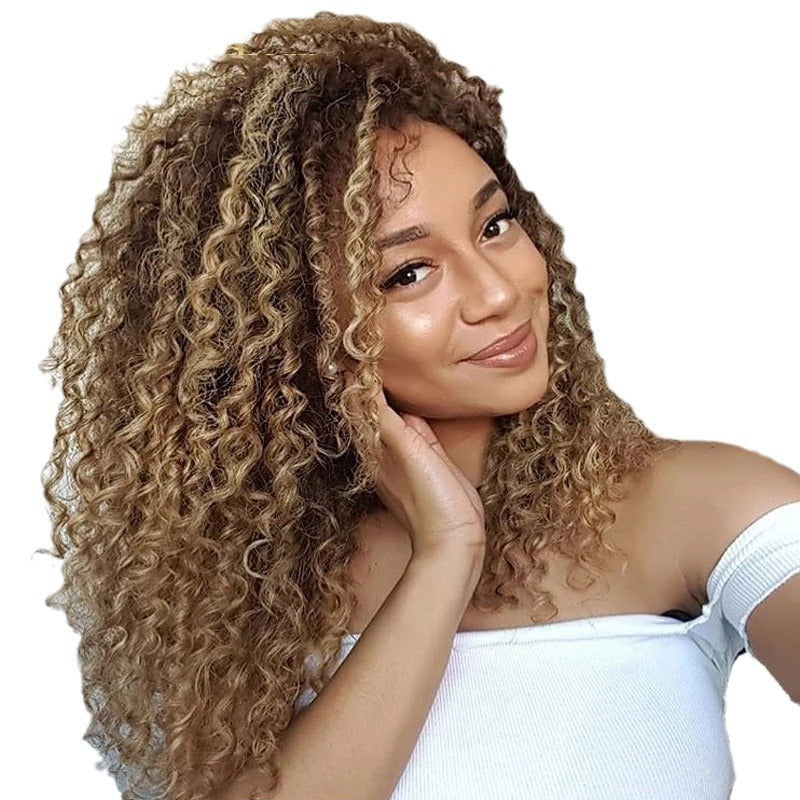 Women's Front Lace Chemical Fiber Head Wig Long Curls