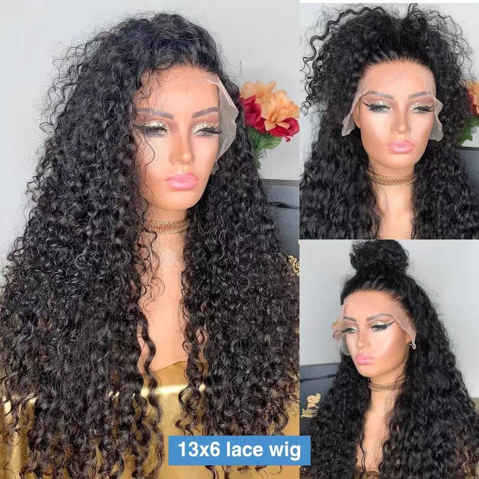 Female Rose Net African Ladies Small Volume Wig Long Curls