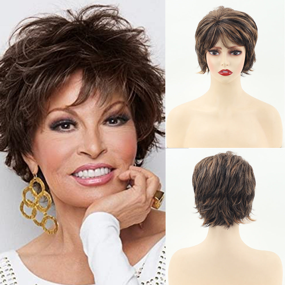 Fashionable Elegant Fluffy Chemical Fiber Female Wig Short Curly Hair