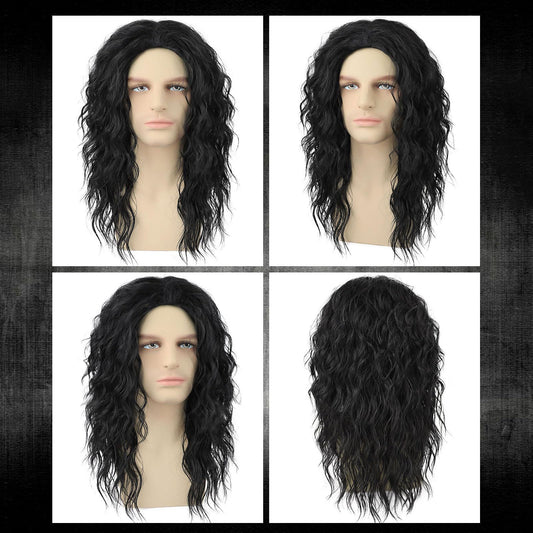 Jackson Rock Imitation Show Stage Performance Black Flip Rear Men's Wig