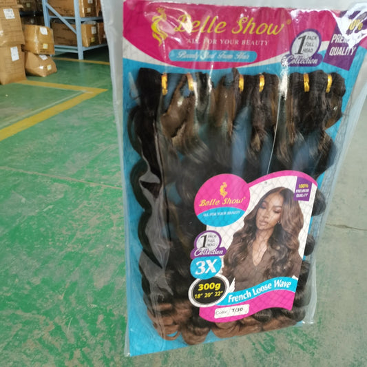 Casual Chemical Fiber Screw Roll Weft Real Hair Wig