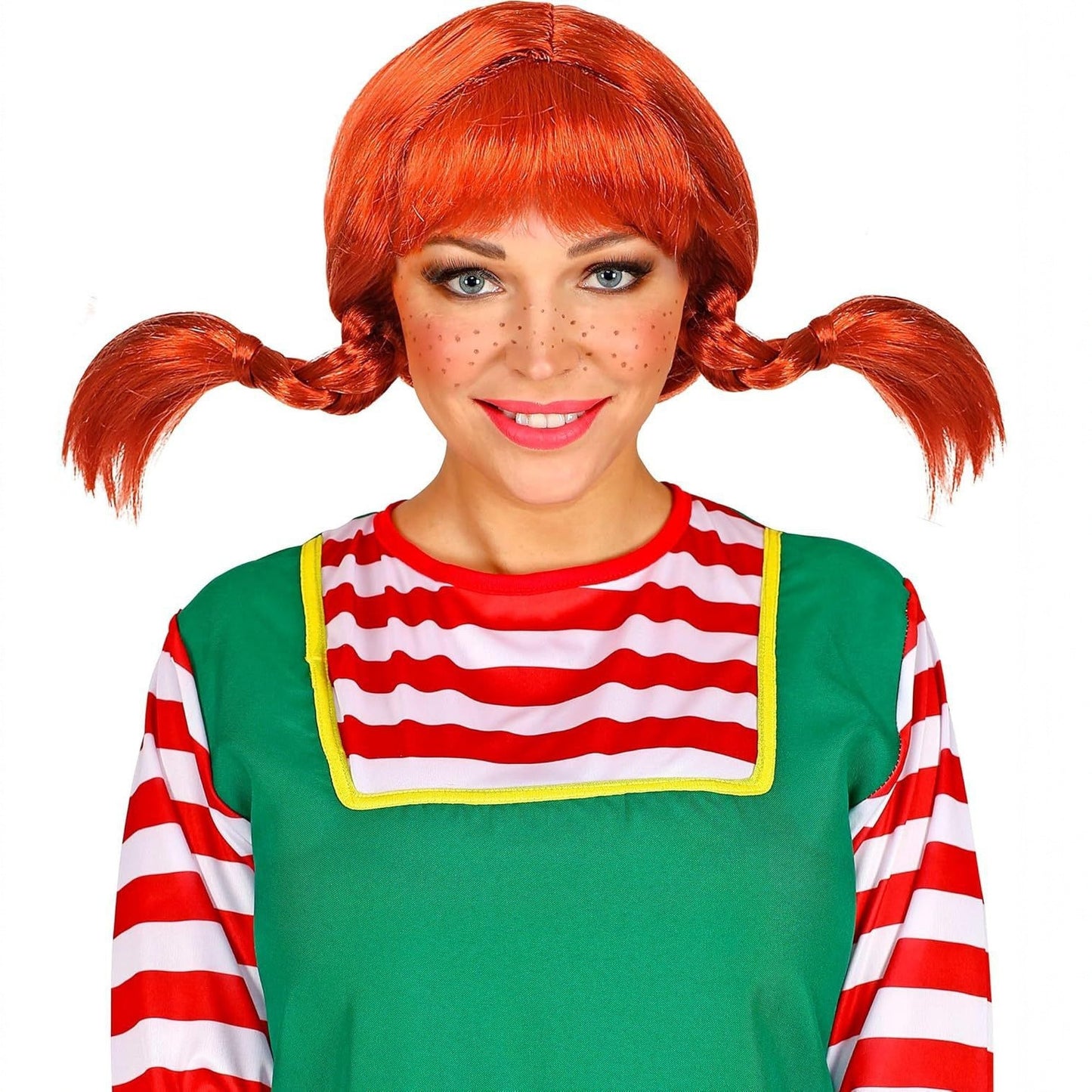 Halloween Anime Funny Short Orange Straight Bangs Double Twist Cos Wig