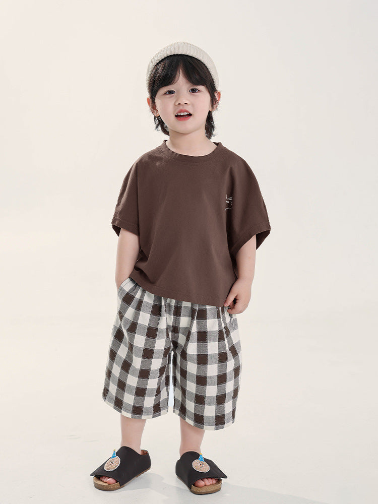 Children's Clothing Boy's Short-sleeved Summer Batwing Sleeve Top Children's T-shirt