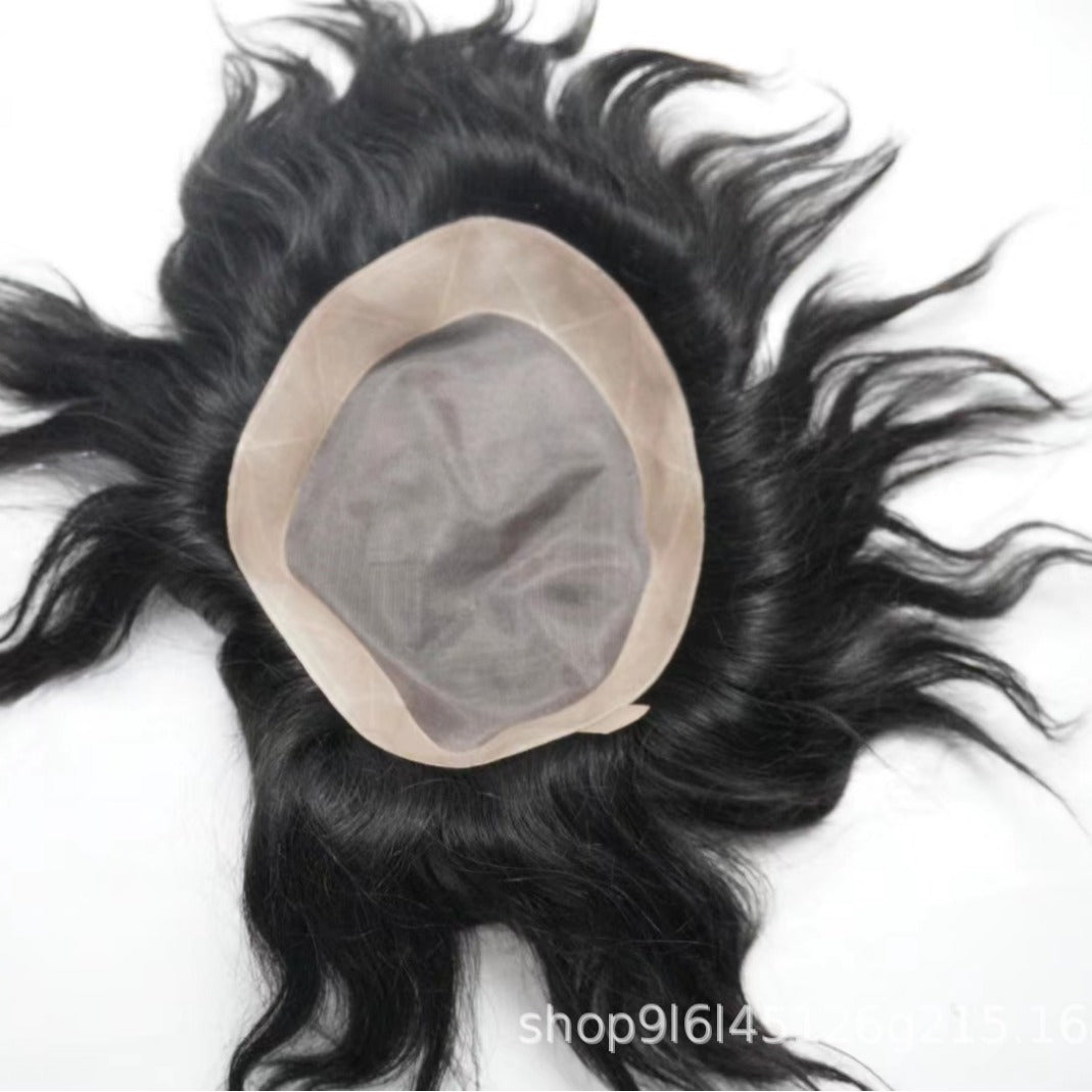 Men's Net Set Hair Piece Bangladesh Full Hand Crocheting Human Men's Wig