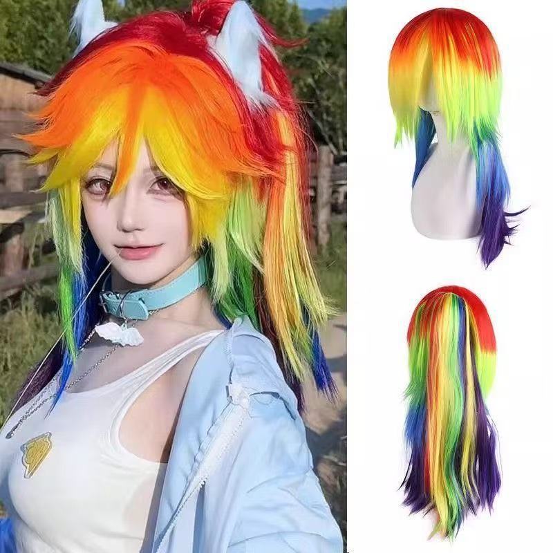 Silk Pleasure My Little Pony Rainbow Personality Wolf Tail Cos Wig