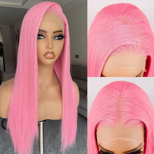 Front Lace Mid-length Heat-resistant Chemical Fiber Long Straight Wig