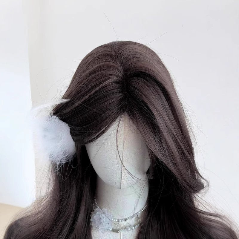 Style Bangs Big Wave Natural Fluffy Lazy Curly Hair Square Wig Long Curls