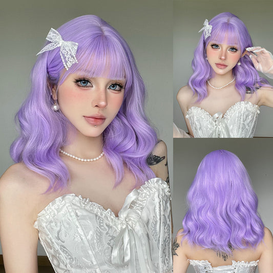 Creative Charming Purple Halloween Small Curls Wig Short Curly Hair