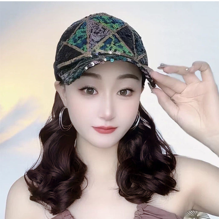 Summer Refreshing Stuffy Hat Integrated Younger Fashion Thin Peaked Other Wig