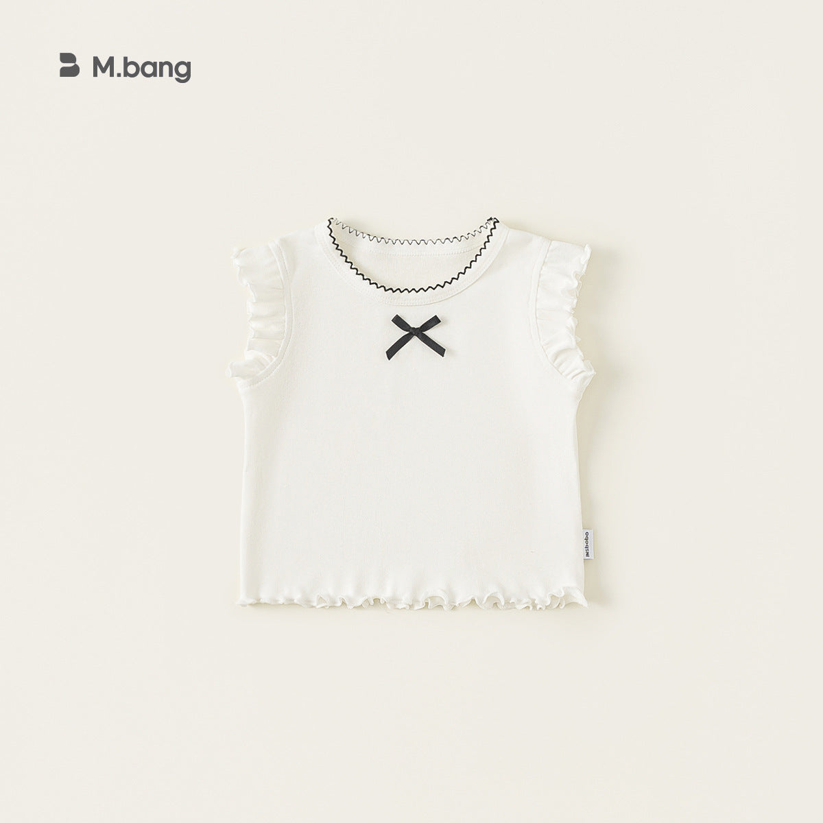 Children's Clothing Summer Sleeveless Top Cuff Wooden Ear Simple Children's T-shirt