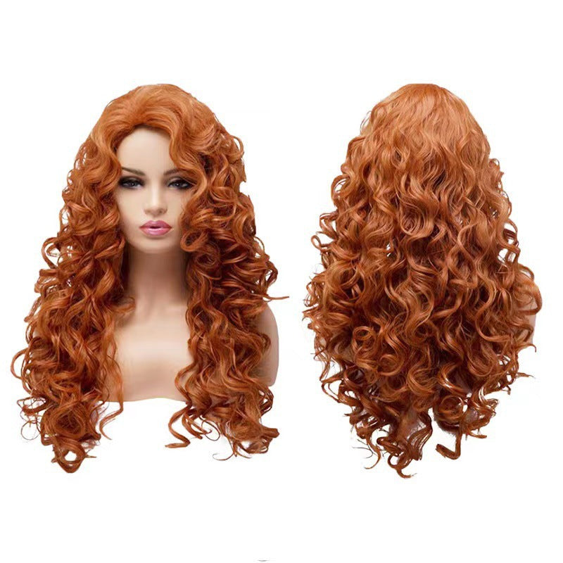 Female Curly Hair Princess Small Curve Fluffy Natural Waves Roll Wig Long Curls