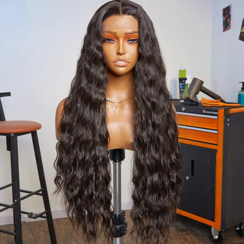 African Small Curly Wine Red Lace Wig Long Curls