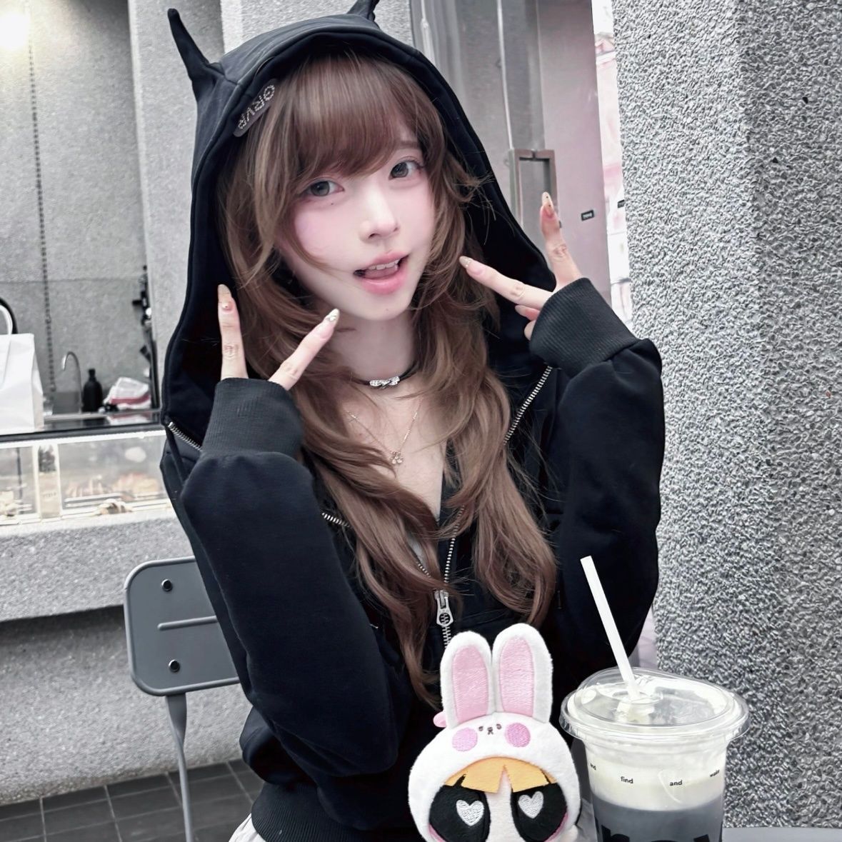 Brown Bangs High Level Atmosphere Ancient Early Feeling Wig Long Curls