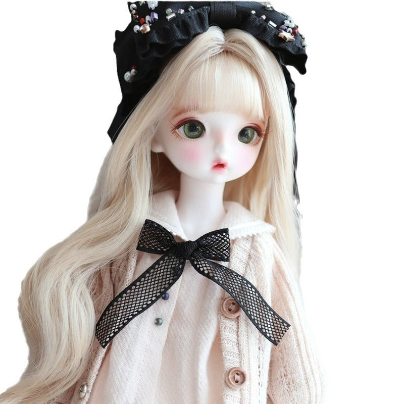 Points Kitty Doll Simulation Toy Birthday Gift Dress Wig Long Curls