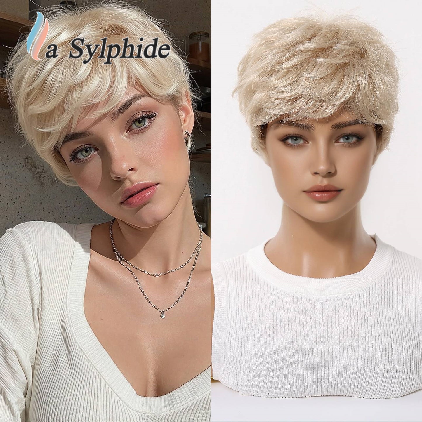 Female Rose Net Mechanism High Temperature Resistance Wig Short Straight Hair