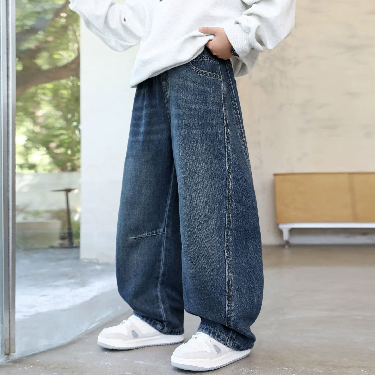 Children's Handsome Trousers Middle Big Loose Western Children's Pants
