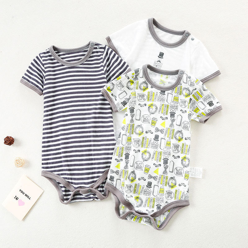 Children's Pieces 2 Packs Starting From Jumpsuit Short Sleeve Born Triangle Jumpsuit, Climbing Suit