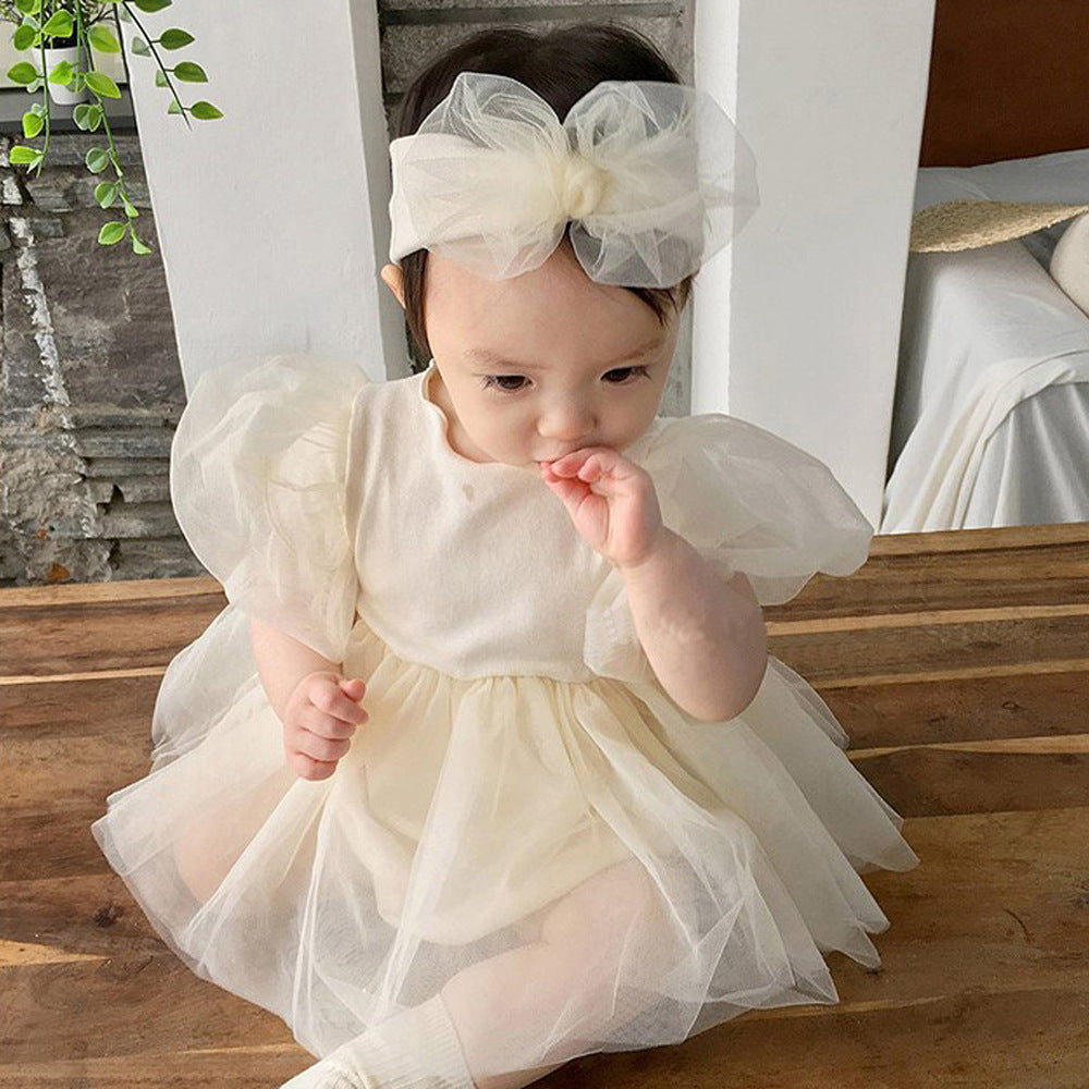Puff Sleeve Tulle Tutu Skirt Free Jumpsuit, Climbing Suit