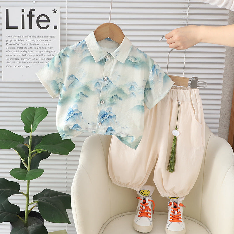 Summer Boy's Chinese Style Tang Short Children's Suit