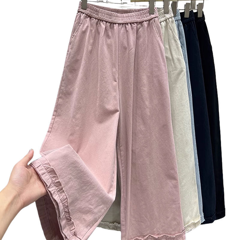 Children's Summer Thin Straight Lace Loose Western Style Casual Children's Pants