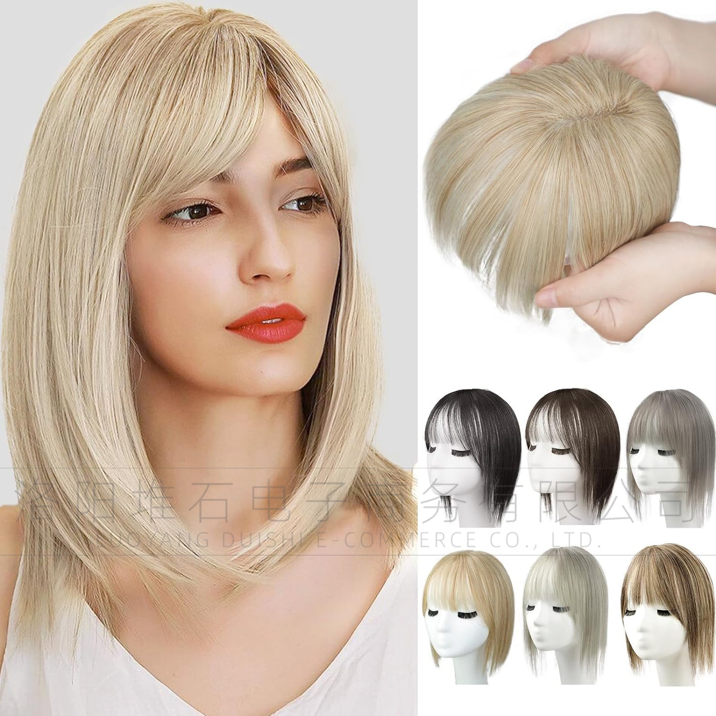 Women's Natural Lightweight Breathable Cover Gray Hair Invisible Seamless Fluffy Artificial Wig