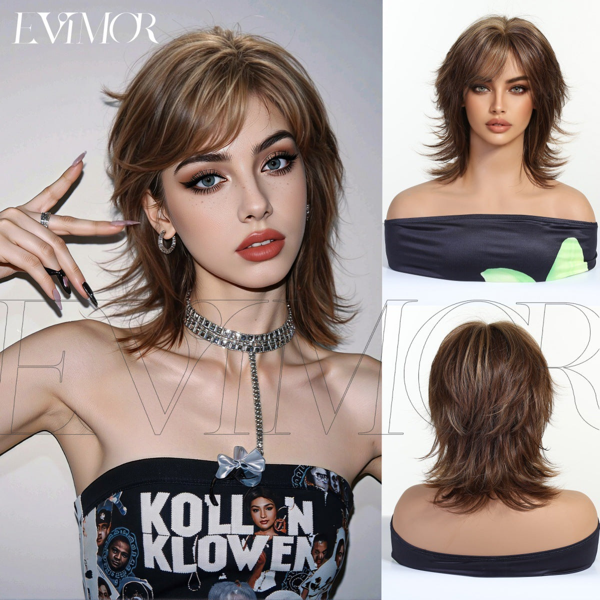 Women's & Men's High-level Wolf Tail Neutral Trendy Anchovy Wig Short Straight Hair