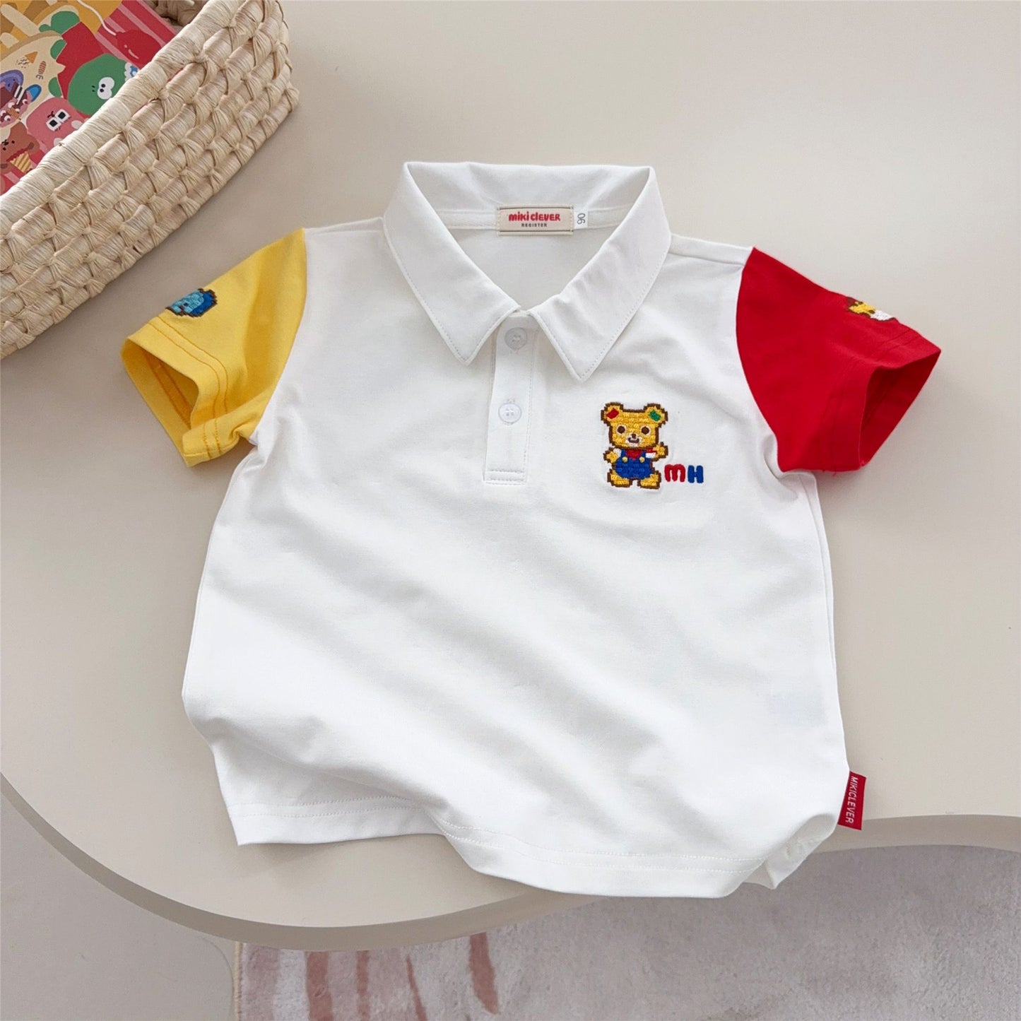 Children's Boys Class Cotton Base Shirt Tops Children's T-shirt
