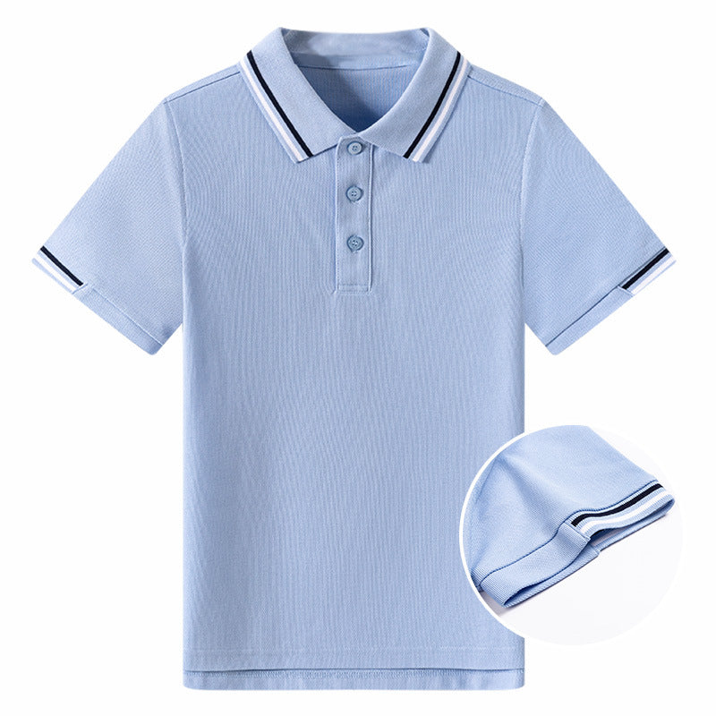 Blue For Short-sleeved School Uniform Primary Boys Children's T-shirt