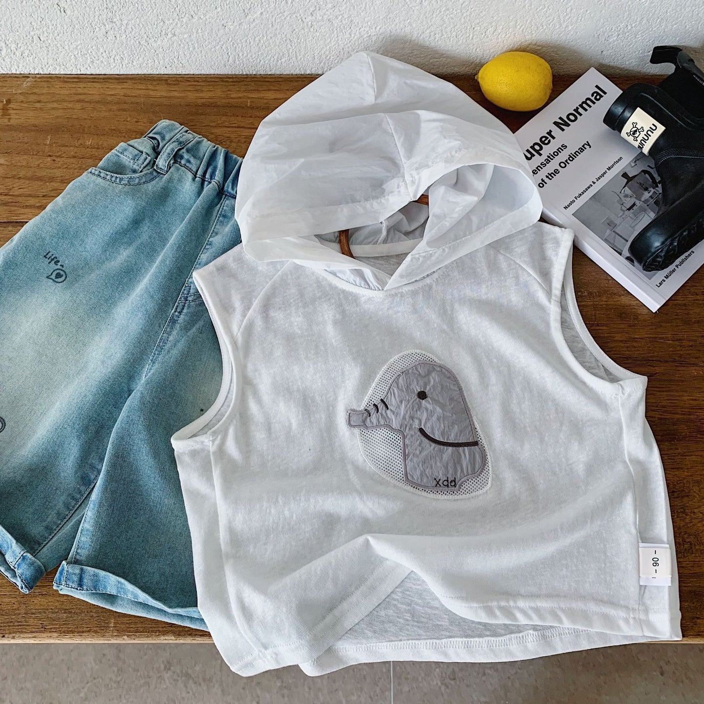 Children's For Boy Summer Korean Style Hoodie Vest Western Children's T-shirt