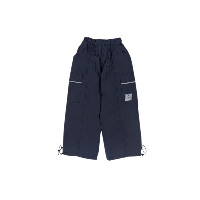 Children's Spring Boys Drawstring Trousers Outdoor Waterproof Hard-wearing Children's Pants