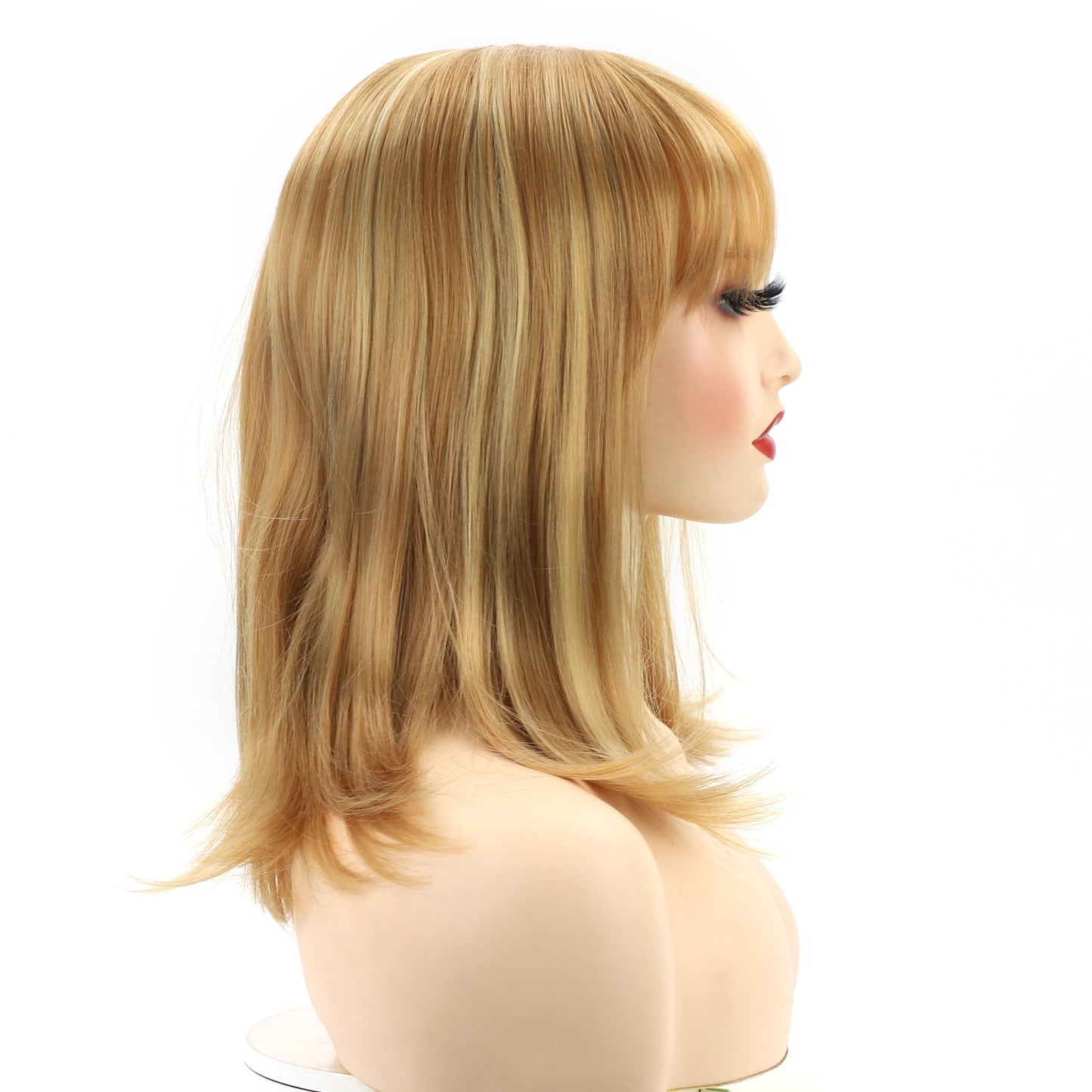 Women's Head Golden Chemical Fiber Sheath Wig Short Curly Hair