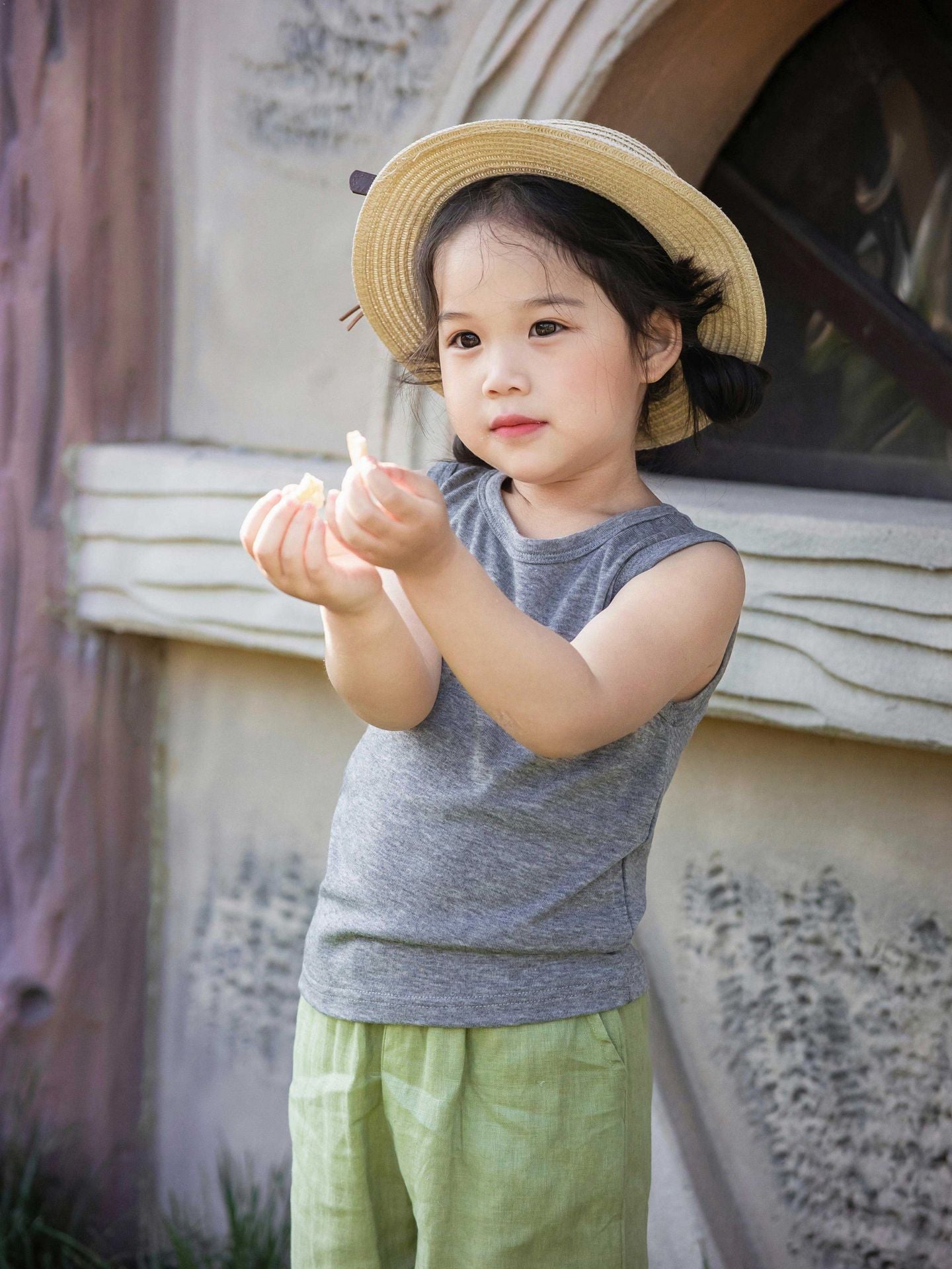 Children's Linen Leisure Boys Pure Color Elastic Waist Children's Pants