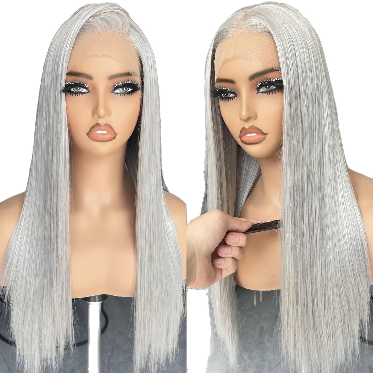 Women's Lace African High Temperature Chemical Fiber Long Straight Wig