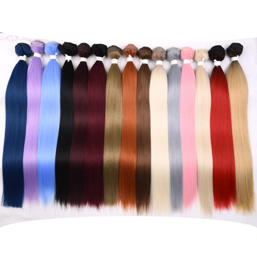 Women's Chemical Fiber African Hair Band Weft Long Straight Wig