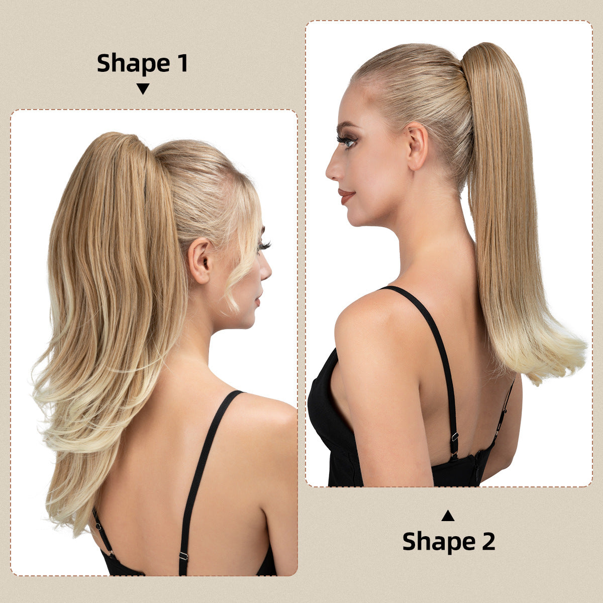 Women's Short Hair Chemical Fiber Height Natural Fluffy Long Curly Jaws Wig Ponytail