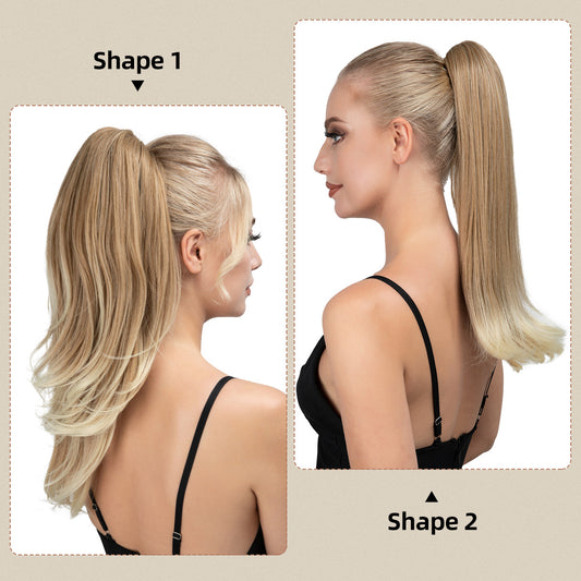 Women's Short Hair Chemical Fiber Height Natural Fluffy Long Curly Jaws Wig Ponytail